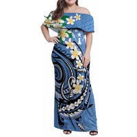 FSM Kosrae Polynesian Shark Tattoo Personalised Family Matching Off Shoulder Maxi Dress and Hawaiian Shirt