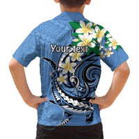 FSM Kosrae Polynesian Shark Tattoo Personalised Family Matching Off Shoulder Short Dress and Hawaiian Shirt LT9 - Polynesian Pride