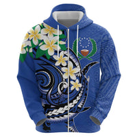 FSM Pohnpei Polynesian Shark Tattoo Personalised Zip Hoodie
