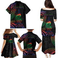 New Caledonia Polynesian Tatoo Personalised Family Matching Puletasi and Hawaiian Shirt LT9 - Polynesian Pride