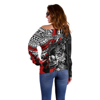 personalised-polynesia-skull-off-shoulder-sweater-tattoo-in-the-style-of-maori-with-marine-life-red