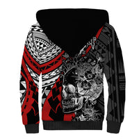 personalised-polynesia-skull-sherpa-hoodie-tattoo-in-the-style-of-maori-with-marine-life-red