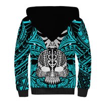 personalised-polynesia-skull-sherpa-hoodie-with-boars-tusk-aqua-arty-vibe