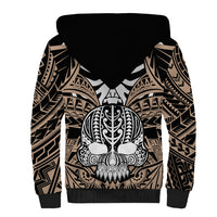personalised-polynesia-skull-sherpa-hoodie-with-boars-tusk-gold-arty-vibe