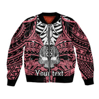 personalised-polynesia-skull-bomber-jacket-with-boars-tusk-pink-arty-vibe