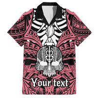 personalised-polynesia-skull-family-matching-long-sleeve-bodycon-dress-and-hawaiian-shirt-with-boars-tusk-pink-arty-vibe
