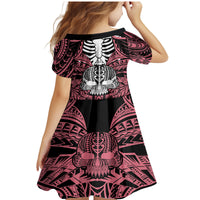 Personalised Polynesia Skull Family Matching Mermaid Dress and Hawaiian Shirt With Boars Tusk Pink Arty Vibe LT9 - Polynesian Pride