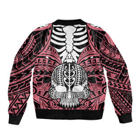 personalised-polynesia-skull-sleeve-zip-bomber-jacket-with-boars-tusk-pink-arty-vibe