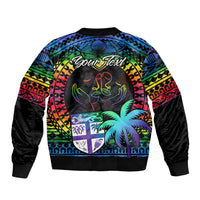 personalised-fiji-lgbt-bomber-jacket-love-is-love-tapa-pattern-rainbow-water-color