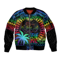 personalised-fiji-lgbt-sleeve-zip-bomber-jacket-love-is-love-tapa-pattern-rainbow-water-color