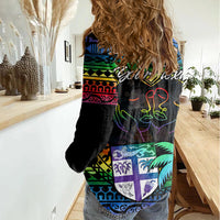 Personalised Fiji LGBT Women Casual Shirt Love Is Love Tapa Pattern Rainbow Water Color LT9 - Polynesian Pride