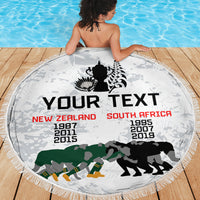 Custom New Zealand South Africa Rugby Beach Blanket History Commemorative World Cup Winners Unique LT9 - Wonder Print Shop