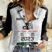 Custom New Zealand South Africa Rugby Women Casual Shirt History Commemorative World Cup Winners Unique LT9 Female White - Polynesian Pride