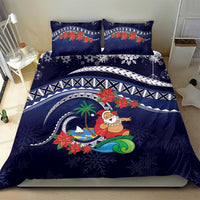 Felis Pusgua Guam Santa Bedding Set Merry Christmas with Polynesian Tribal
