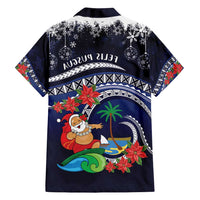 Felis Pusgua Guam Santa Family Matching Summer Maxi Dress and Hawaiian Shirt Merry Christmas with Polynesian Tribal