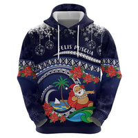 Felis Pusgua Guam Santa Hoodie Merry Christmas with Polynesian Tribal