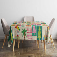 Mele Kalikimaka Hawaii Christmas Tablecloth Funny Santan Hippie Style