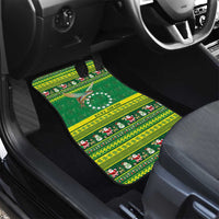 Meri Kiritimiti Cook Islands Christmas Car Mats Maroro Flying Fish and White Stars
