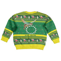 Meri Kiritimiti Cook Islands Christmas Kid Ugly Christmas Sweater Maroro Flying Fish and White Stars LT9 - Polynesian Pride