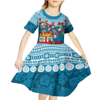 Fijian Tagimoucia Flowers Kid Short Sleeve Dress Christmas Coquette bow