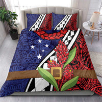 Samoan Ula Fala Flowers Bedding Set Christmas Santa Belt LT9 - Polynesian Pride
