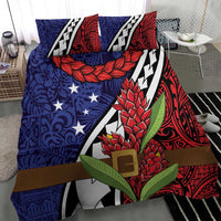 Samoan Ula Fala Flowers Bedding Set Christmas Santa Belt LT9 - Polynesian Pride