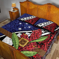 Samoan Ula Fala Flowers Quilt Bed Set Christmas Santa Belt