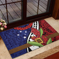 Samoan Ula Fala Flowers Rubber Doormat Christmas Santa Belt