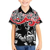 Aotearoa Toitu Te Tiriti Family Matching Tank Maxi Dress and Hawaiian Shirt New Zealand Stand Together Stand Stronger LT9 Son's Shirt Black - Polynesian Pride