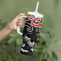 Aotearoa Toitu Te Tiriti Tumbler With Handle New Zealand Stand Together Stand Stronger LT9 - Polynesian Pride