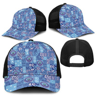 Federated States of Micronesia Merry Christmas Baseball Net Cap Pacific Patchwork Xmas Vibes - Polynesian Pride