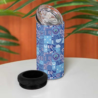 Federated States of Micronesia Merry Christmas 4 in 1 Can Cooler Tumbler Pacific Patchwork Xmas Vibes - Polynesian Pride