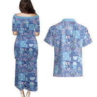 Federated States of Micronesia Merry Christmas Couples Matching Puletasi and Hawaiian Shirt Pacific Patchwork Xmas Vibes LT9 - Polynesian Pride