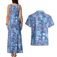 Federated States of Micronesia Merry Christmas Couples Matching Tank Maxi Dress and Hawaiian Shirt Pacific Patchwork Xmas Vibes LT9 - Polynesian Pride