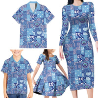Federated States of Micronesia Merry Christmas Family Matching Long Sleeve Bodycon Dress and Hawaiian Shirt Pacific Patchwork Xmas Vibes LT9 - Polynesian Pride