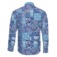 Federated States of Micronesia Merry Christmas Family Matching Mermaid Dress and Hawaiian Shirt Pacific Patchwork Xmas Vibes - Polynesian Pride