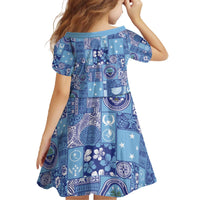 Federated States of Micronesia Merry Christmas Family Matching Off The Shoulder Long Sleeve Dress and Hawaiian Shirt Pacific Patchwork Xmas Vibes LT9 - Polynesian Pride