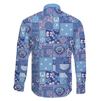 Federated States of Micronesia Merry Christmas Family Matching Off The Shoulder Long Sleeve Dress and Hawaiian Shirt Pacific Patchwork Xmas Vibes - Polynesian Pride