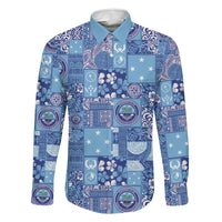 Federated States of Micronesia Merry Christmas Family Matching Off Shoulder Maxi Dress and Hawaiian Shirt Pacific Patchwork Xmas Vibes - Polynesian Pride