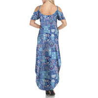 Federated States of Micronesia Merry Christmas Family Matching Summer Maxi Dress and Hawaiian Shirt Pacific Patchwork Xmas Vibes - Polynesian Pride