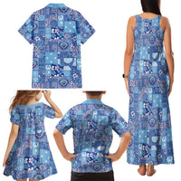 Federated States of Micronesia Merry Christmas Family Matching Tank Maxi Dress and Hawaiian Shirt Pacific Patchwork Xmas Vibes - Polynesian Pride