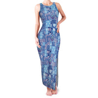 Federated States of Micronesia Merry Christmas Family Matching Tank Maxi Dress and Hawaiian Shirt Pacific Patchwork Xmas Vibes - Polynesian Pride