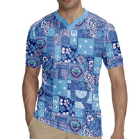 Federated States of Micronesia Merry Christmas Rugby Jersey Pacific Patchwork Xmas Vibes - Polynesian Pride