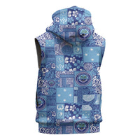 Federated States of Micronesia Merry Christmas Sleeveless Zip Hoodie Pacific Patchwork Xmas Vibes - Polynesian Pride
