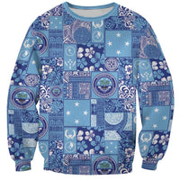 Federated States of Micronesia Merry Christmas Sweatshirt Pacific Patchwork Xmas Vibes - Polynesian Pride