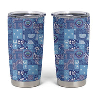Federated States of Micronesia Merry Christmas Tumbler Cup Pacific Patchwork Xmas Vibes - Polynesian Pride