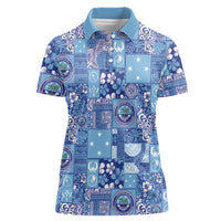 Federated States of Micronesia Merry Christmas Women Polo Shirt Pacific Patchwork Xmas Vibes - Polynesian Pride