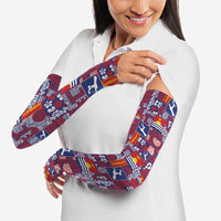 Kiribati Tekeraoi n te Kiritimati Arm Sleeves Pacific Patchwork Xmas Vibes - Polynesian Pride