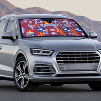 Kiribati Tekeraoi n te Kiritimati Auto Sun Shade Pacific Patchwork Xmas Vibes - Polynesian Pride