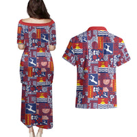 Kiribati Tekeraoi n te Kiritimati Couples Matching Puletasi and Hawaiian Shirt Pacific Patchwork Xmas Vibes - Polynesian Pride